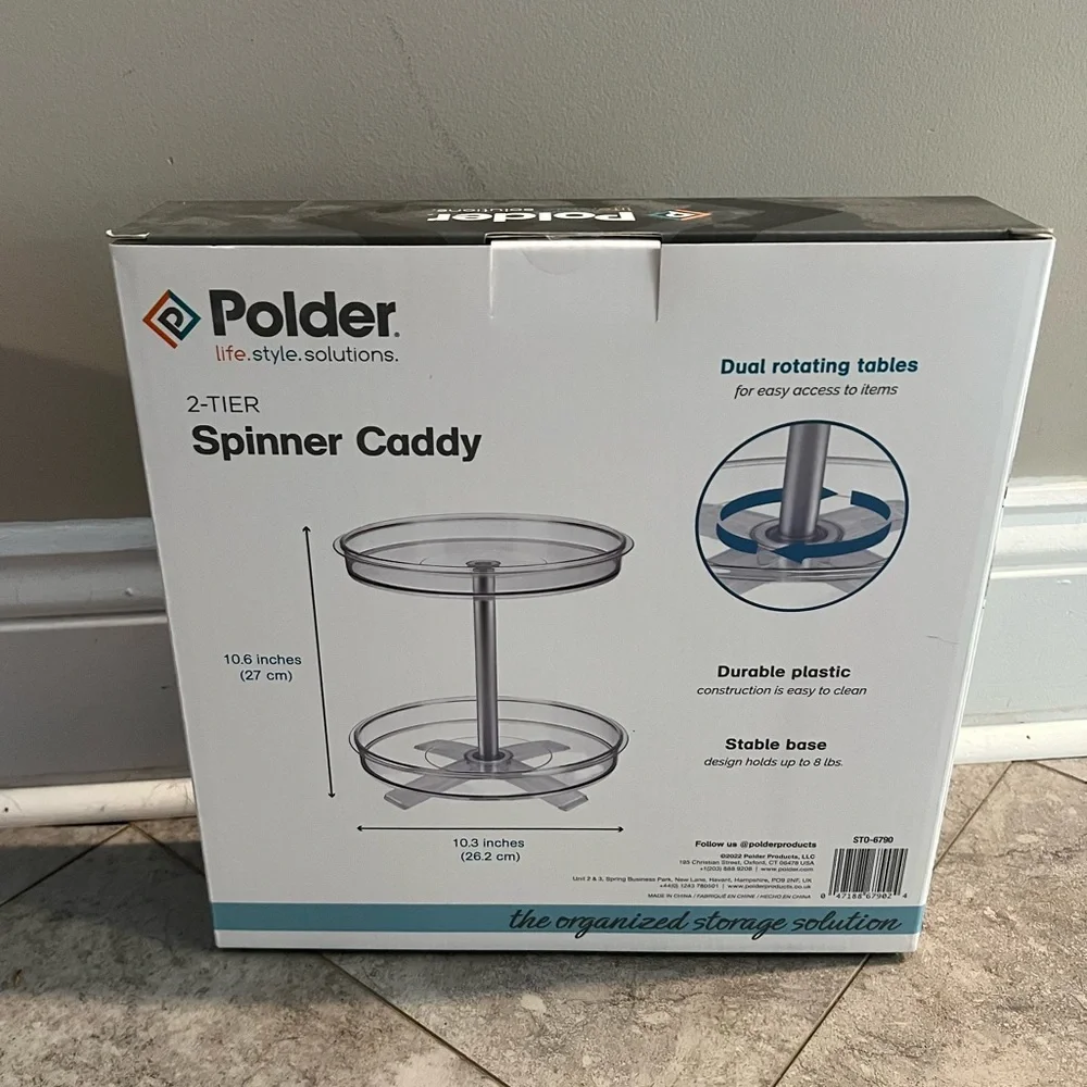 New Polder‎ 2-Tier Clear Plastic Spinner Caddy